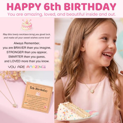 3-12 Year Old Birthday Gifts Heart Cross Necklace Gifts - style: 6th Birthday