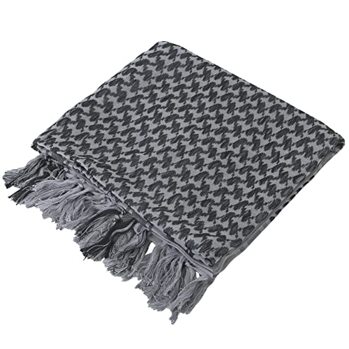 Aonal Military Shemagh Tactical Desert Scarf, Keffiyeh Scarf for Men - color: Grey