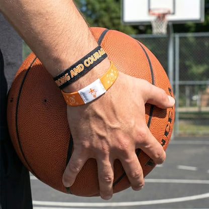 EYxsaxenk Colorful Religious Scripture Daily Bible Verse NFC Bracelets Set - color: Basketball