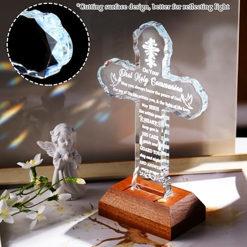 Ornalrist First Holy Communion Gifts for Girls Boys Crystal Christian Gift - color: First Holy Communion