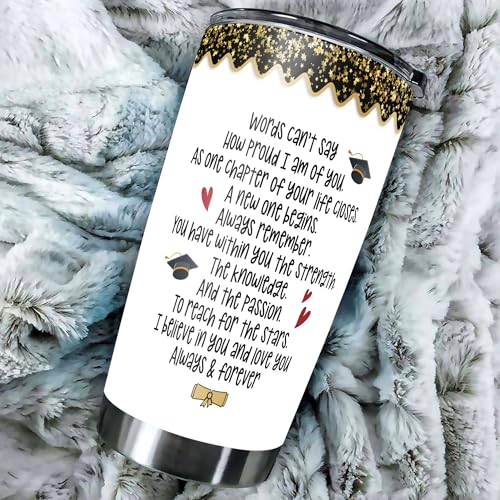 Personalized Graduation Tumbler 2026 Stainless Steel 20 oz 30 oz – Class of 2026 Insulated Travel Coffee Mug with Lid for Women Girls High School Senior - color: Graduation 499