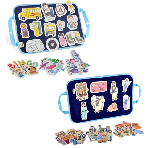 CHEFAN 8 Sets Felt Flannel Boards Stories Included Tower of Babel and Wheels On Bus