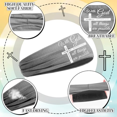 Lunmon5 Pcs Christian Athletic Cross Headbands Gifts - style: Novel Style