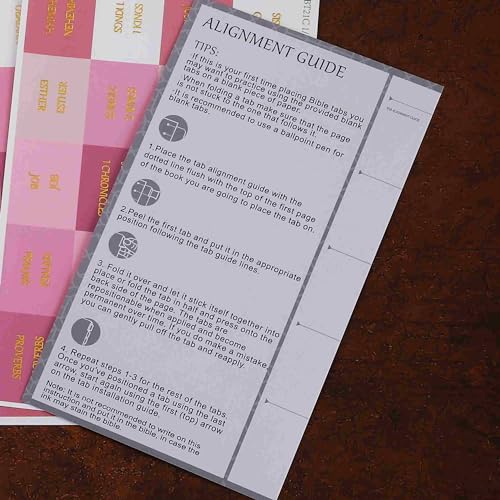 Laminated Bible Tabs, Reposition Large Print Stickers, Easy to Read and Apply Bible Tabs for Women and Man (Gold Foil Pink) - color: Gold Foil Pink