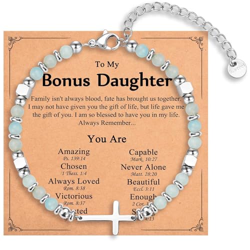 Religious Cross Bracelet for Women Girls, Christian Gifts - color: Bonus Daughter
