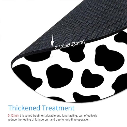 Mouse Pad, Cow Print Customized Premium-Textured Round Mouse Pad, Washable Mousepads with Non-Slip Rubber Base Computer Mouse Pads for Wireless Mouse 7.9×7.9×0.12 inches - color: Cow Print