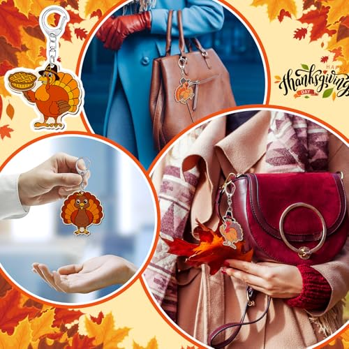 Trnayi 36 Pcs Thanksgiving Turkey Wood Keychain DIY Craft - style: Turkey