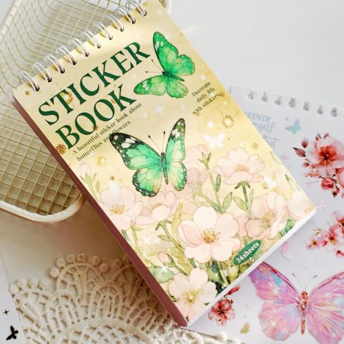 Butterfly Sticker Book 36 Sheets 300+ Pcs Aesthetics Stickers - style: Butterfly