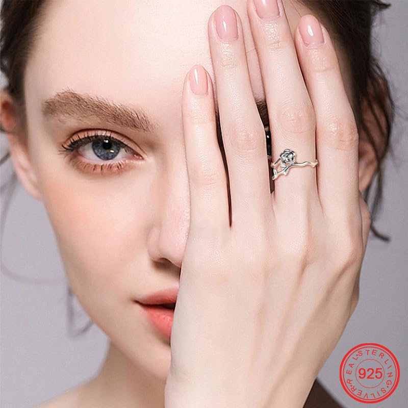 925 Sterling Silver Celtic Knot Open Adjustable Ring for Women Size 4-7 - color: Rose Ring