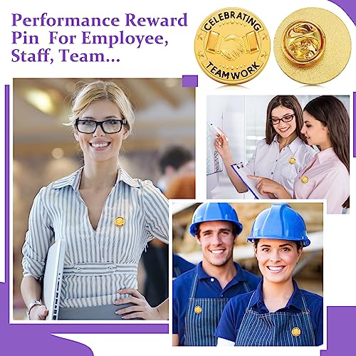 Ceenna 50 Pcs Employee of the Month Star Lapel Pins, Teamwork - style: Teamwork