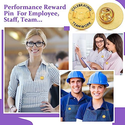 Ceenna 50 Pcs Employee of the Month Star Lapel Pins, Teamwork - style: Teamwork
