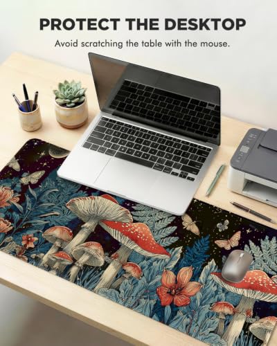 Mouse Pad, Desk Mat, 31.5x11.8in Large Mousepad, Mushroom - color: Mushroom