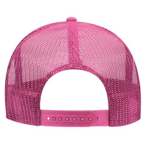 Hold On & Pray Trucker Hat | Christian Jesus God Blessed Faith Cowboy | Premium Snapback Hat for Men & Women - color: Hot Pink/White