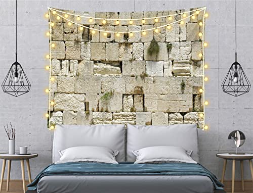 Loccor Jerusalem Tapestry - Ancient Israel Old City Wailing Wall - Religious Wall Hanging for Bedroom, Living Room, Dorm - Home Decor 179x98 Inches - size: 179"L x 98"W