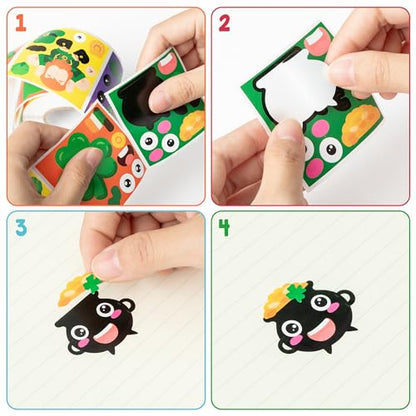 Haooryx St.Patrock’s Day DIY Stickers - 300 Pcs St.Patrock’s Day Make Your Own Shamrock Leprechaun Green Hat Waterproof Vinyl Reusable Laptop Sticker Roll Scrapbook Water Bottle Page Activity Pad - style: St.Patrock's Day 1Roll