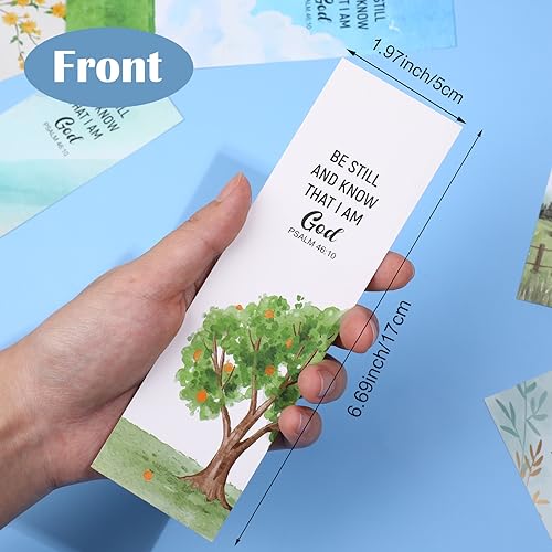 Qilery 64 Pieces Books of the Bible Bookmarkers Large Print Christian Gifts Book Markers for Reading Christian Religious Bookmarks for Lovers Readers Office Supplies Gift