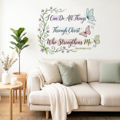 Colorful Christian Scripture Inspirational Vinyl Wall Sticker