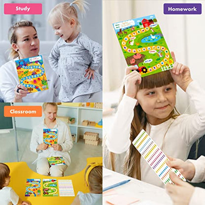 40 Pack Incentive Chart, 2 Adorable Designs with 1078 Stickers Classroom Teaching/Reward/Family Using for Kids Homework Assignments, Attendance, Positive Behavior, Chores, Potty Training Progress - style: Farms and oceans