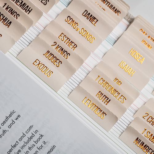 DiverseBee Laminated Bible Tabs with Copper Embossed Lettering (Alabaster) - color: Alabaster