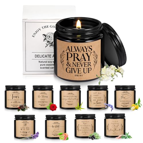 Lewtemi 10 Jars Christian Candles Gift Bulk, Black, Classic - color: Black, style: Classic