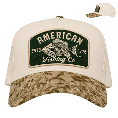 Trucker Hats for Men – Snapback Embroidered Design, Adjustable Fit – Funny Golf Hats, Fishing & Casual Wear - color: American Fishing Co