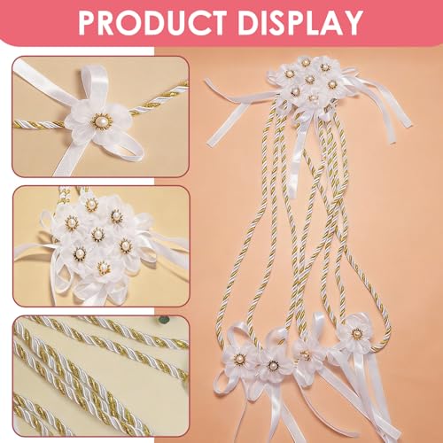 Lazo para Boda Set, Wedding Lasso Traditional Catholic Ceremony Cord with Lazo de Bodas para los Novios - color: White-3