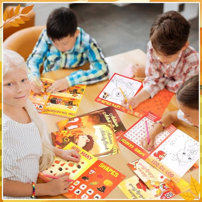 Kosiz 24 Pcs Fall Activity Books for Kids, Party Favors Goodie Bags Bulk - style: Fall