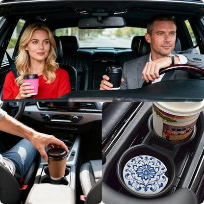 Ceramic Car Cup Coasters 2PCS - Porcelain - color: Porcelain