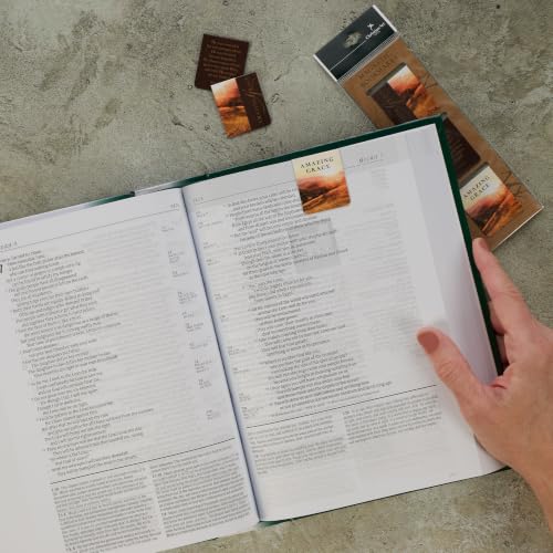 Christian Art Gifts Inspirational Magnetic Bookmark Pagemarker Set for Men & Women: Amazing Grace, Scenic Brown Multicolors & Encouraging Bible Verse, Reading, Books, Bibles, 3 Piece Set