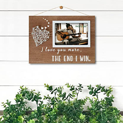 EXQUIDECA I Love You More The End I Win Romantic Picture Frame 4x6 Inches - color: walnut lover