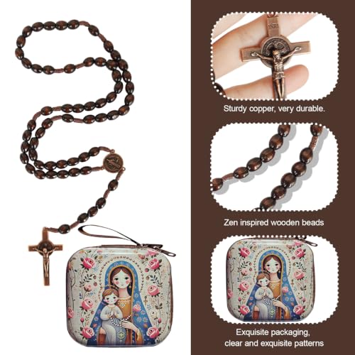 Catholic Rosary Beads, Rosarios Cross Pendant Decorative Prayer Box - color: Style-1