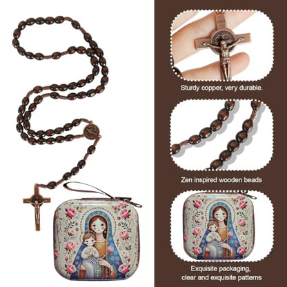 Catholic Rosary Beads, Rosarios Cross Pendant Decorative Prayer Box - color: Style-1