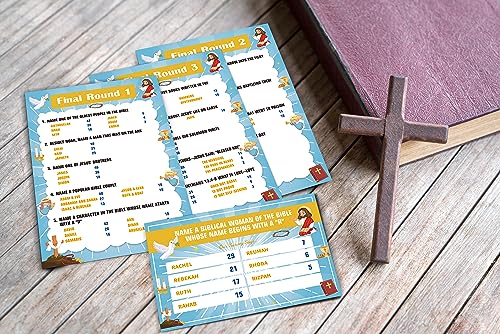 Bible Games for Adults and Family,Family Feud Game for Adults,Bible Study,Religious Gifts,Cards Christians Like,Bible Trivia,Fun Games for Family Game Night,15 Game Cards+3 Instruction Cards,O2 - color: Bible Game02