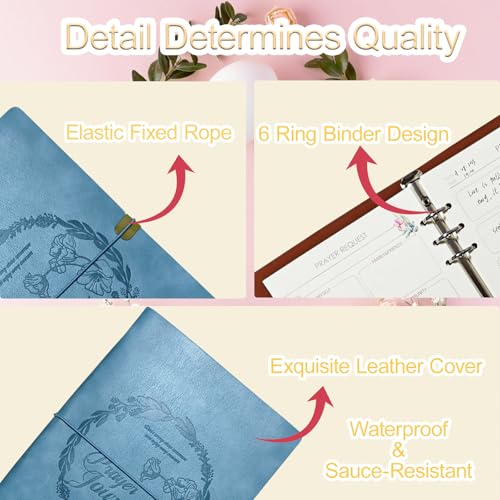 GoShambar Prayer Journal for Woman, Leather Bible Journal - color: Blue