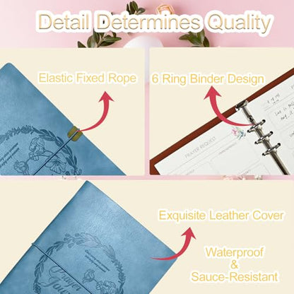 GoShambar Prayer Journal for Woman, Leather Bible Journal - color: Blue