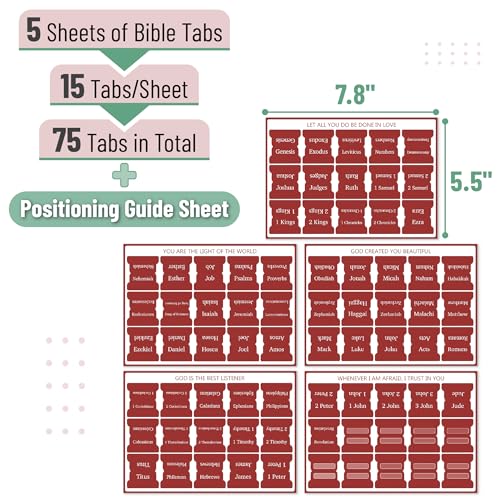 Mr. Pen- Laminated Bible Tabs, 75 pcs, Easy-to-Read & Apply - color: Mahogany
