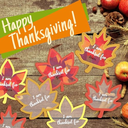Chiisong 24 Sets Fall Maple Crafts Kit DIY Maple Leaf Suncatcher Craft Kit - style: Fall Maple
