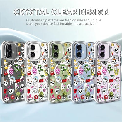 for iPhone 17 Case [Compatible with Magsafe],Girls Women Clear Magnetic Case Silicone Shockproof Protective Cover with Pattern Aesthetics Skull Skeleton - color: Aesthetics Skull Skeleton, size: iPhone 17