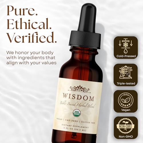 Organic Turmeric, Frankincense and Myrrh – Herbal Supplement Blend for Energy, Detox, Focus, Immunity & Stress – Non-GMO Vegan Tonic with Milk Thistle – Wisdom Bible Based Blend – 2oz Liquid Drops - style: Pack of 3