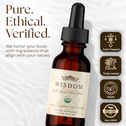 Organic Turmeric, Frankincense and Myrrh – Herbal Supplement Blend for Energy, Detox, Focus, Immunity & Stress – Non-GMO Vegan Tonic with Milk Thistle – Wisdom Bible Based Blend – 2oz Liquid Drops - style: Pack of 3