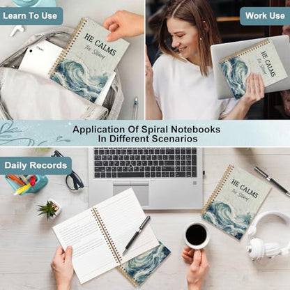 Ocean Christian Spiral Notebook 5.5x8.3 - color: White Ocean Christian