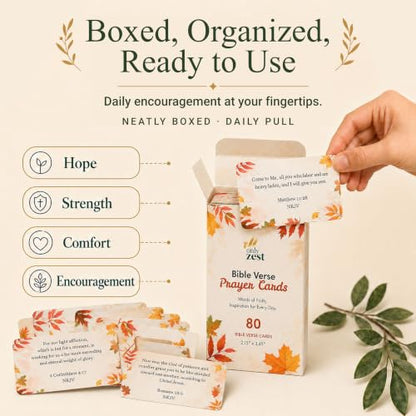 80 Unique Bible Verse Cards - Mini Scripture Cards for Women - color: Autumn