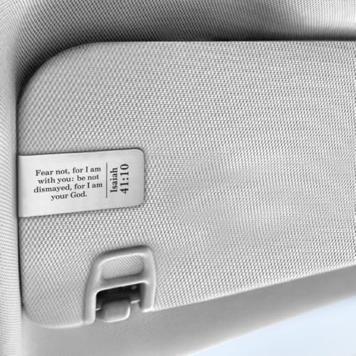 Isaiah 41:10 Car Sun Visor Clip, Christian Sun Visor Accessory - color: Silver120