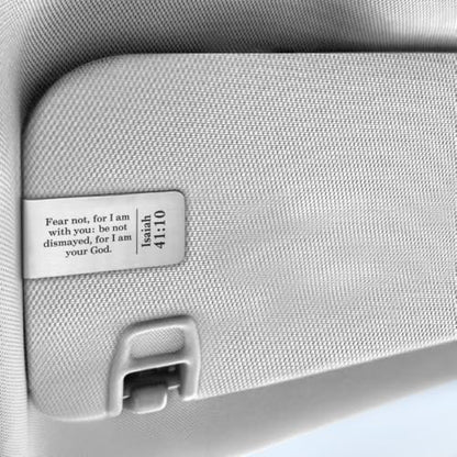 Isaiah 41:10 Car Sun Visor Clip, Christian Sun Visor Accessory - color: Silver120