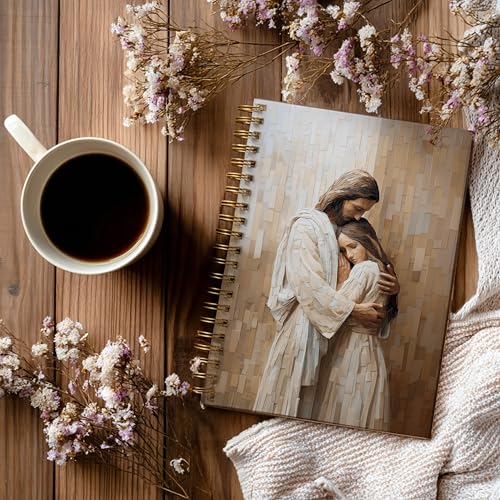 Christian Notebook Journal - Jesus Christian Gifts for Women Men, Inspirational Bible Journal Notebooks for Note Taking, Bible Study, Prayer & Church Notes, A5 Spiral Notebook (Jesus-Brown) - color: Jesus-Brown