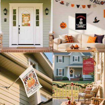 In Everything Give Thanks Garden Flag, Christian Pumpkin Bible Banner, Floral Christian Fall Thanksgiving Harvest Yard Outdoor Decor for Farmhouse Holiday, Thanksgiving Flags Gifts for Women BFF