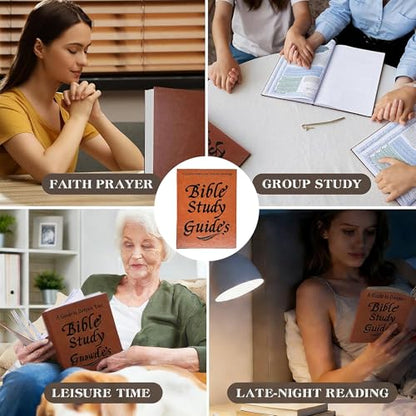Bible Study Guides 66 Pages The Bible in a Year a 52-Week Study PU Leather - color: B