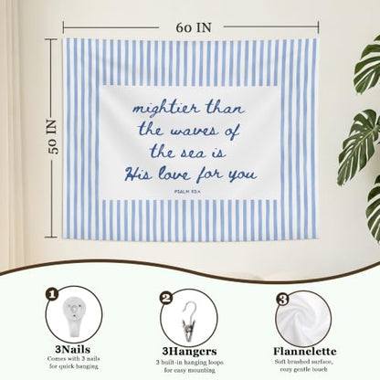 BRGYRS Christian Psalm Religious Wall Tapestry Hanging Decor,50x60 Inch - color: Bible verse