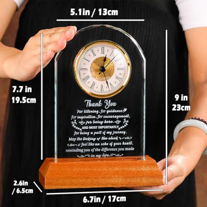 Arikyrist Thank You Gifts for Women Men Glass Clock Appreciation Gift - color: Thank You
