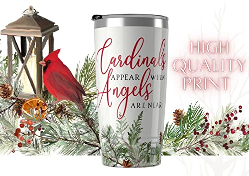 Onebttl Cardinal Gifts for Women, 20oz Stainless Steel Tumbler with Lid and Straw, Cardinals Appear